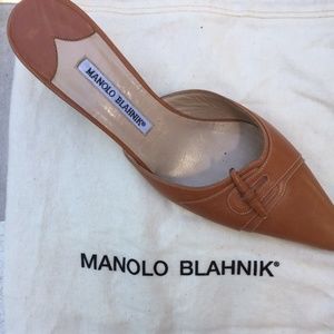 Manolo Blahnik New Leather Mules size 39 1/2